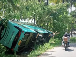 Angkot Wisatawan Terlibat Kecelakaan di Tanjakan Cariang, Sawarna, Lebak