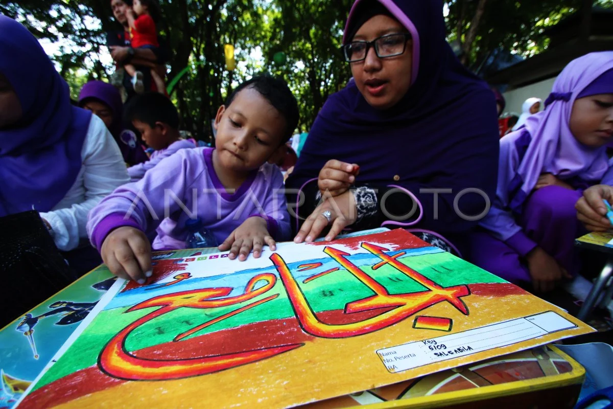 Asah Kreativitas Anak, FKPQ dan Porwan Pandeglang Gelar Lomba Mewarnai Kaligrafi