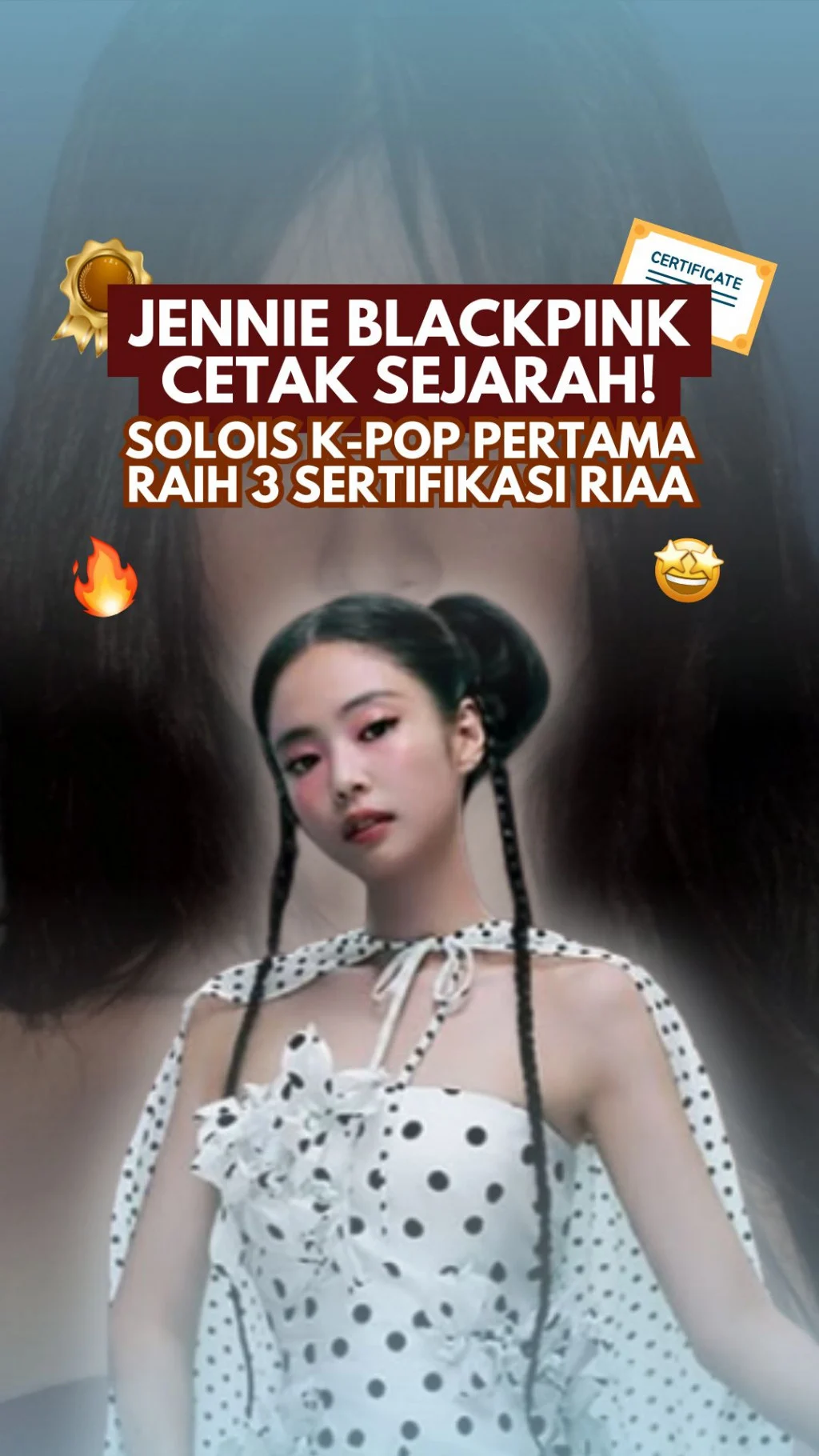 Jennie Kim Cetak Sejarah, Lagu Like JENNIE Raih Platinum RIAA