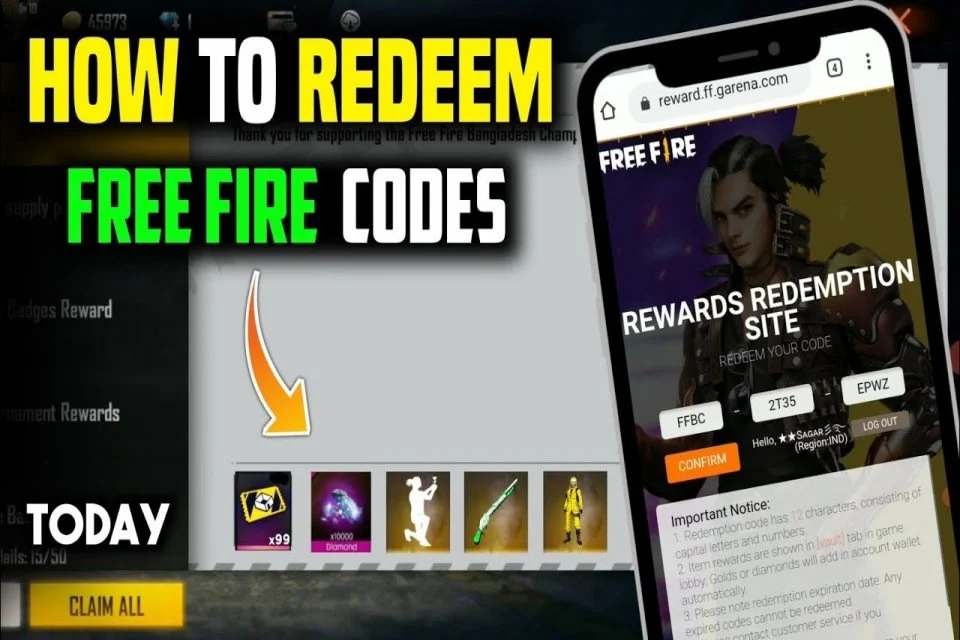 Kode Redeem FF 13 Maret 2026, Ada Skin Green Flame Draco dan Hadiah Ramadan