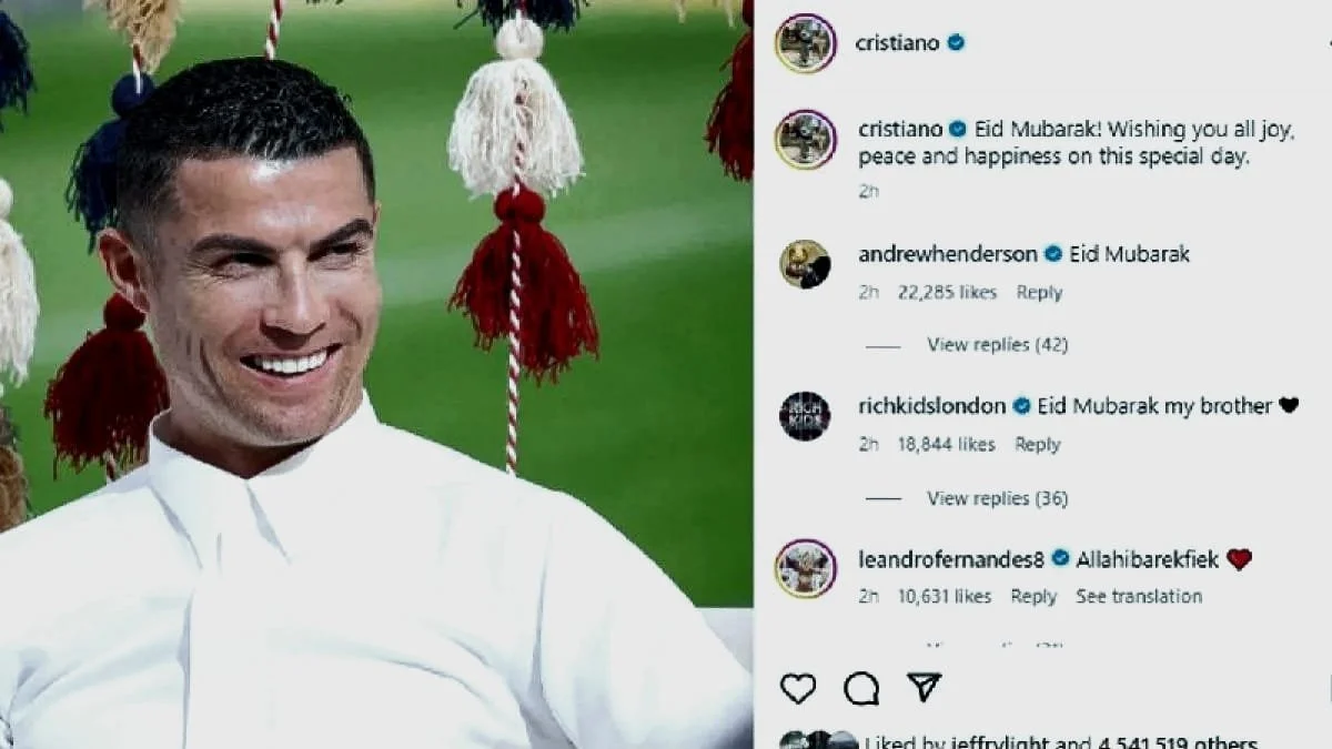 Ucapan Idul Fitri 1447 H Cristiano Ronaldo: Doa Kedamaian untuk Seluruh Umat Muslim