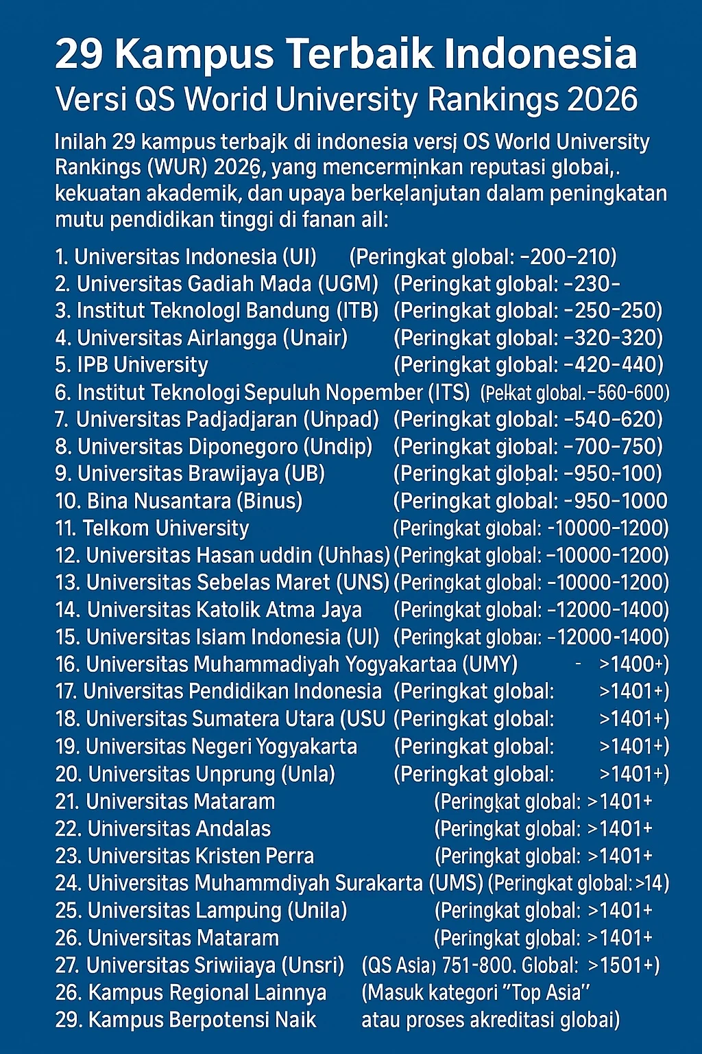 UIN Jakarta Raih Peringkat 29 Dunia pada QS WUR by Subject 2026 untuk Bidang Teologi