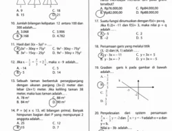 10 Soal TKA Matematika SMP 2026 dan Kunci Jawaban: Latihan untuk Nilai Optimal