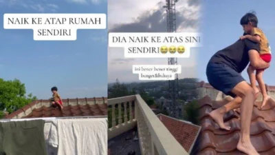 Balita Atap Lombok: Kejadian Viral Balita 2 Tahun Naik Atap Rumah, Keluarga Panik