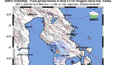 BMKG Ungkap Potensi Gempa Besar dari Sesar Lawanopo di Sulawesi Tenggara
