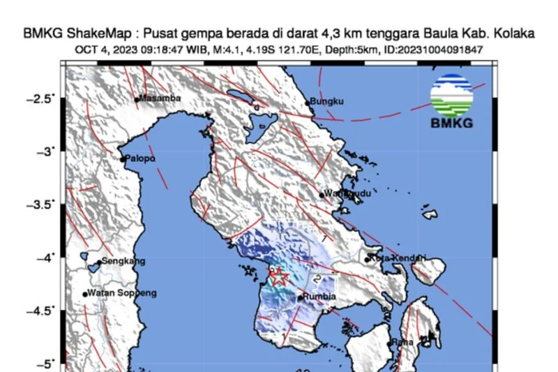 BMKG Ungkap Potensi Gempa Besar dari Sesar Lawanopo di Sulawesi Tenggara