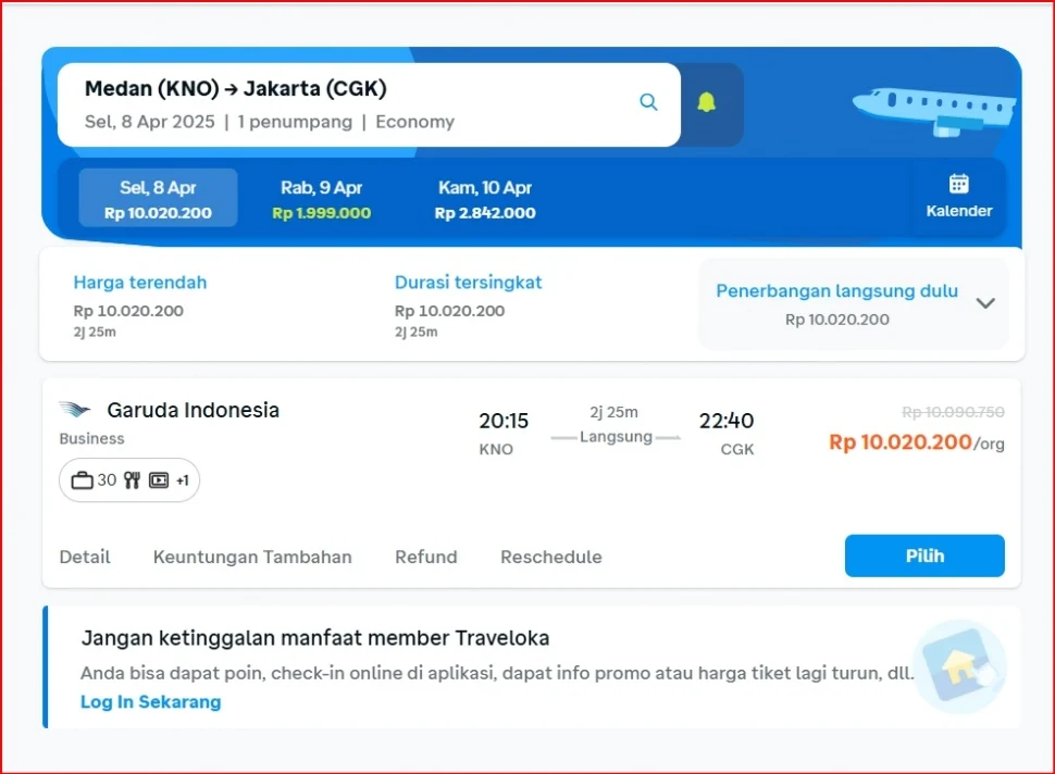 Calon Penumpang Mengeluh, Harga Tiket Pesawat Medan-Jakarta Melonjak Tinggi