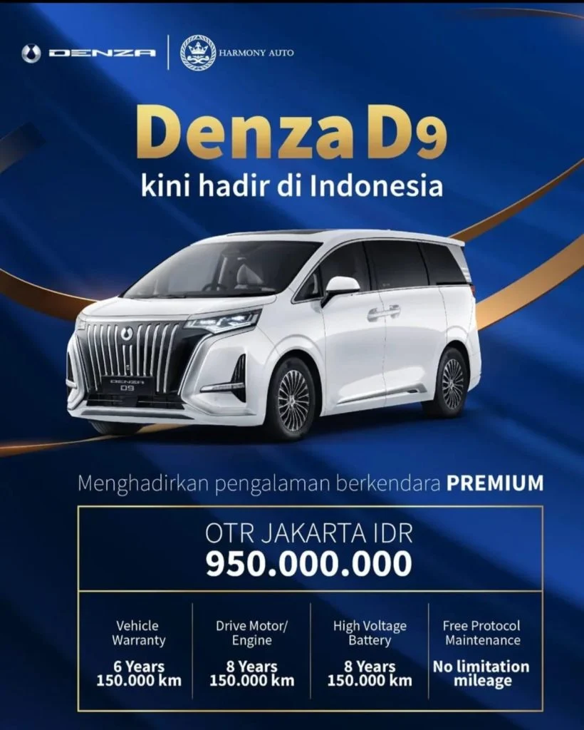 Estimasi Harga Denza B8 di Indonesia