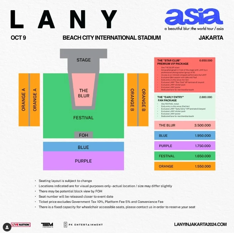 Harga Tiket Konser LANY Jakarta 2026 Mulai Rp850 Ribu, Detail Kategori dan Fasilitas