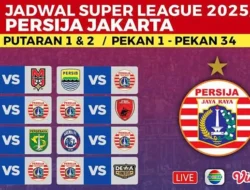 Jadwal Persija: Tantangan Terakhir untuk Raih Gelar Juara Super League