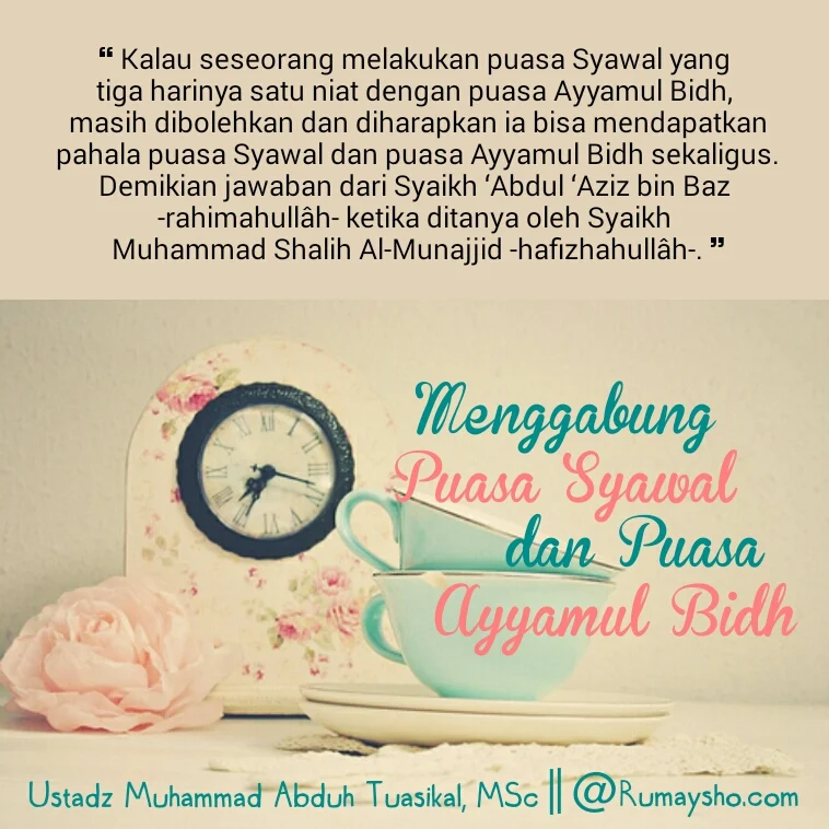 Niat Puasa Syawal Digabung Ayyamul Bidh di Bulan April 2026
