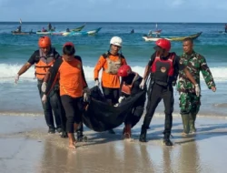 Turis Asal China Hilang Terseret Ombak di Pantai Cikeusal Lebak, Tim Gabungan Lakukan Pencarian