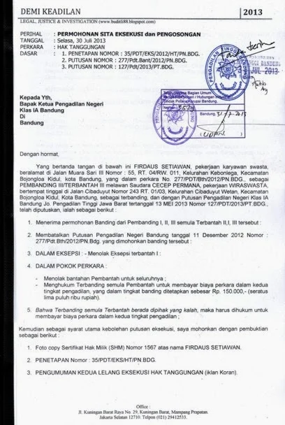Usai eksekusi Pengosongan Obyek Lelang Oleh PN Palembang, Tim Kuasa Hukum Pemohon Dari Rumah Hukum Andre & Partners Ingatkan termohon