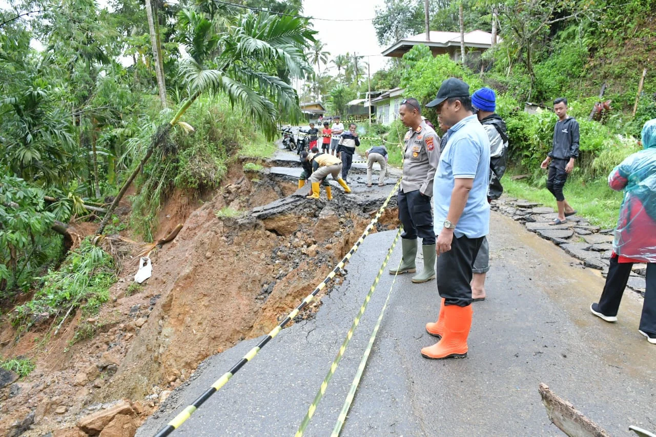 Bupati Karolin Tinjau Langsung Akses Jalan Terputus Akibat Longsor di Landak