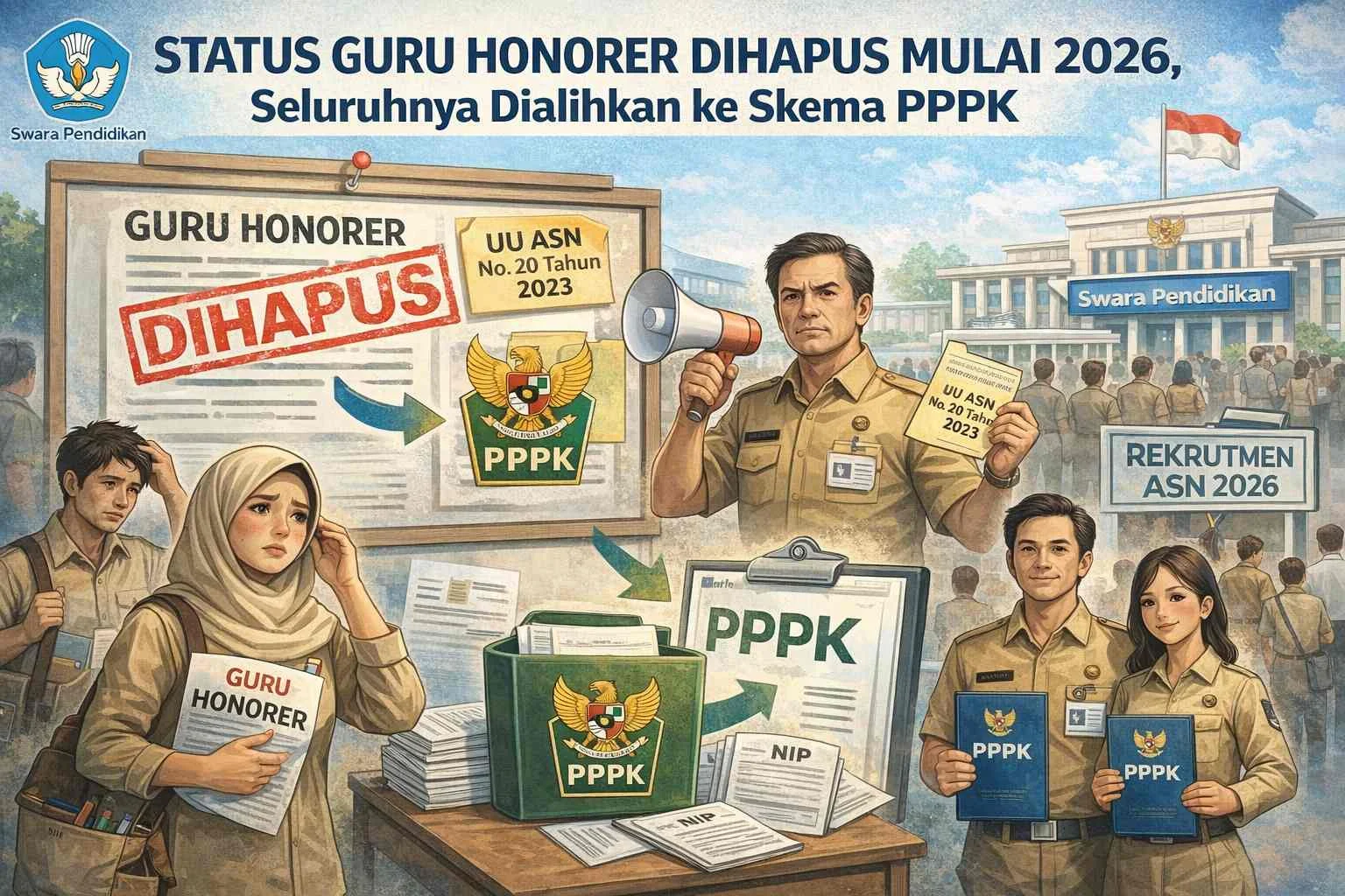 Penghapusan Status Guru Honorer Tuai 64% Respons Negatif di Media Sosial: Apa yang Terjadi?