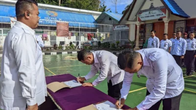 Rutan Sanggau Gelar Apel Ikrar Bebas dari HP Ilegal, Narkoba, dan Penipuan