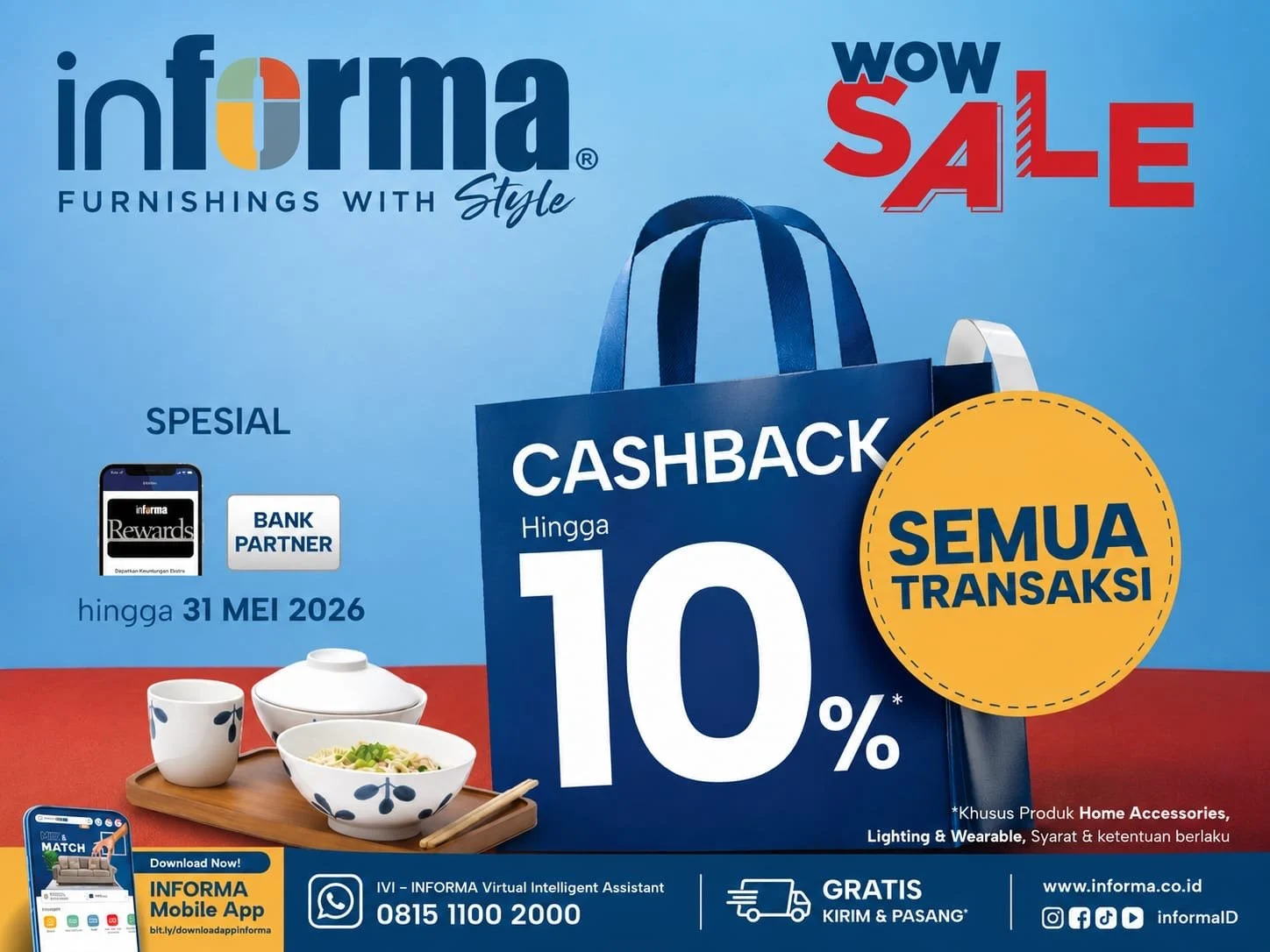 WOW SALE INFORMA Kembali Hadir: Diskon Hingga 50% Bikin Rumah Lebih Mewah!