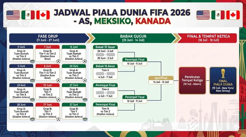 Semifinal Epik Piala Dunia 2026: Empat Raksasa FIFA Bertarung, Bellingham Menggugah Semangat, dan Harga Tiket Merosot